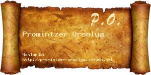 Promintzer Orsolya névjegykártya